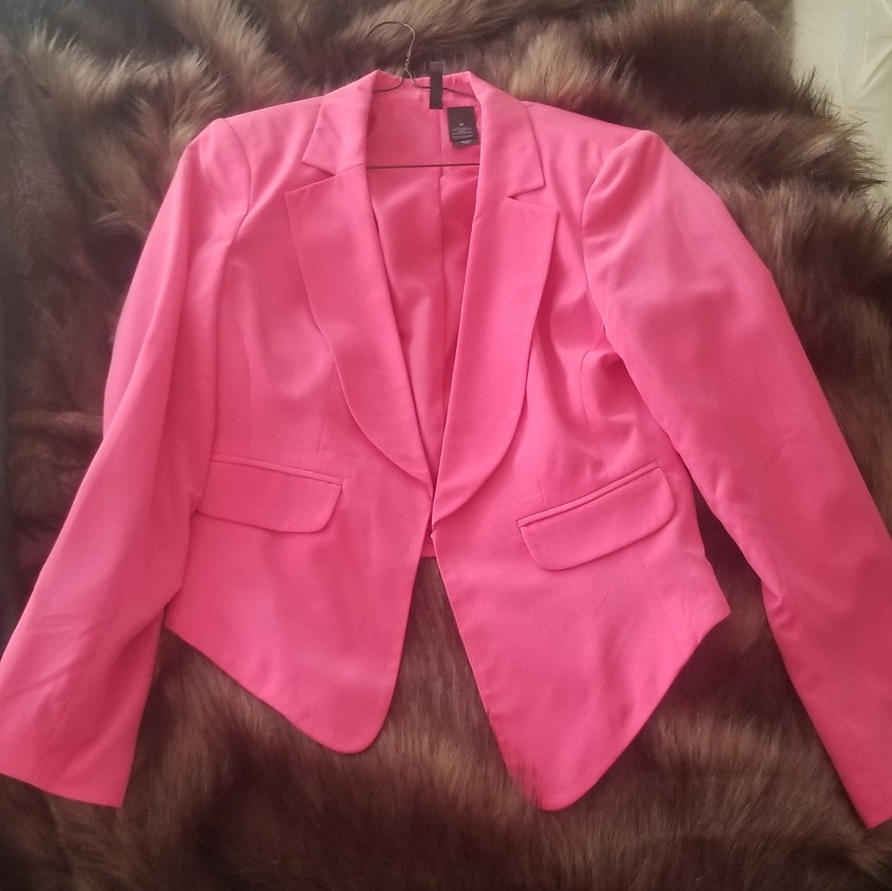 Bisou Bisou hot pink blazer top jacket